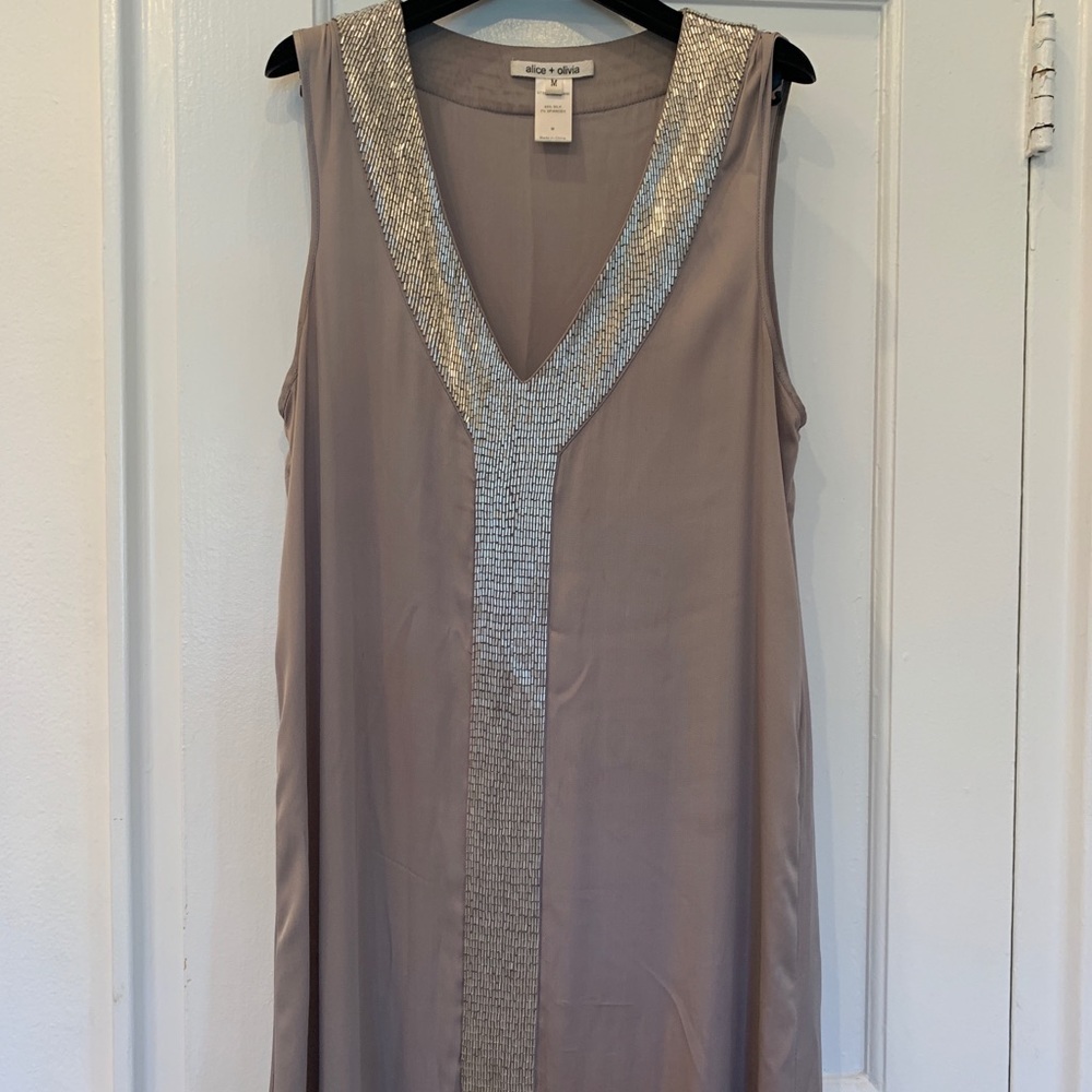 Alice & Olivia Silk Dress, grey Size M